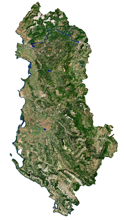 Satellite map of Albania