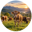 Livestock in an Albanian landscape